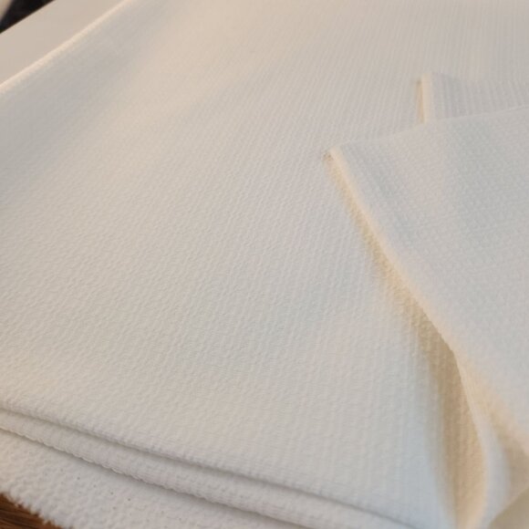 Waffle Weave White Polyester Vintage 80's Fabric 1 yard x 60 inch - Picture 6 of 9